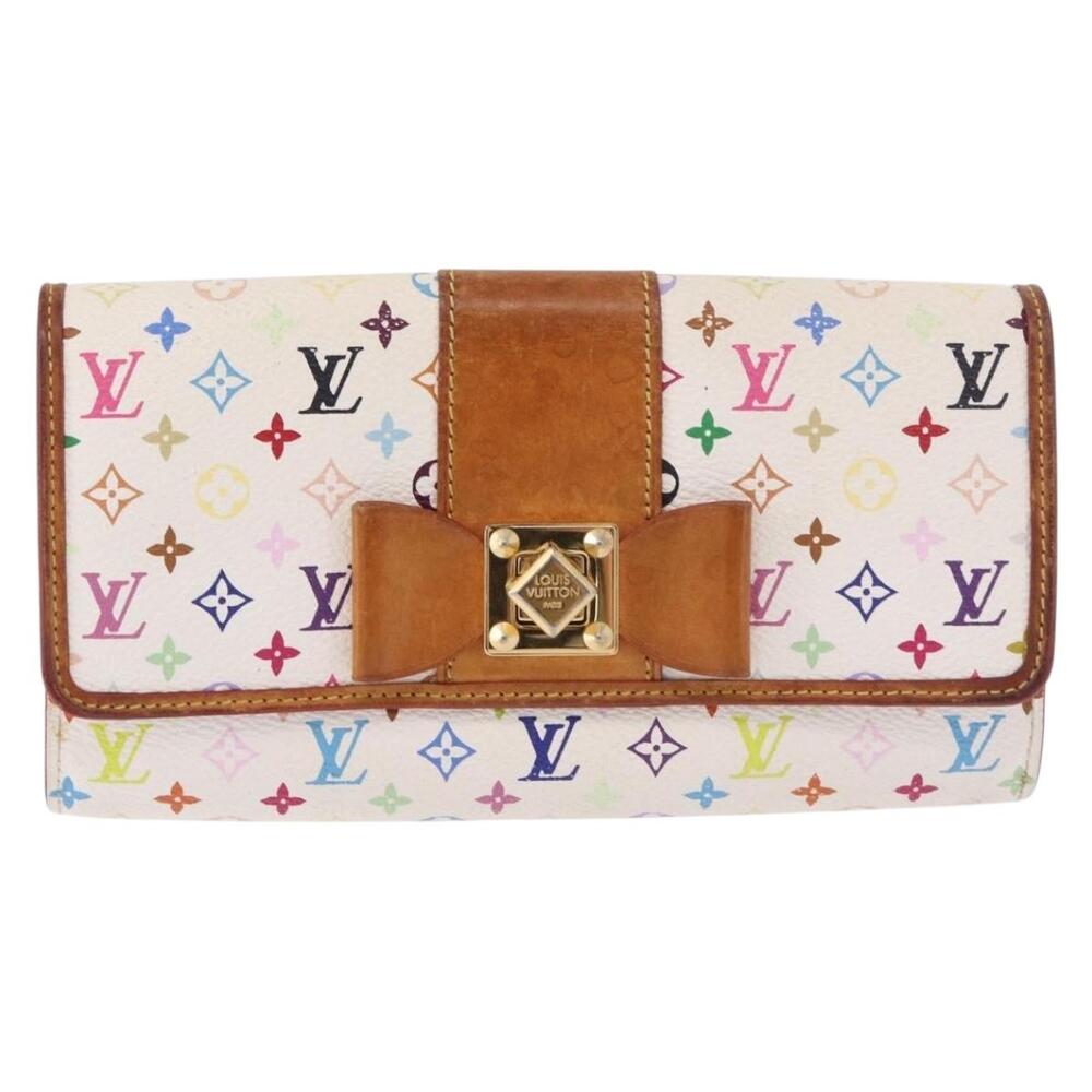 Louis Vuitton X Takashi Murakami Monogram Multicolor Blanc Sarah Noeud Wallet